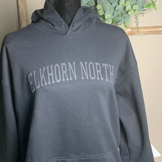 Elkhorn North Black Puff Hoodie