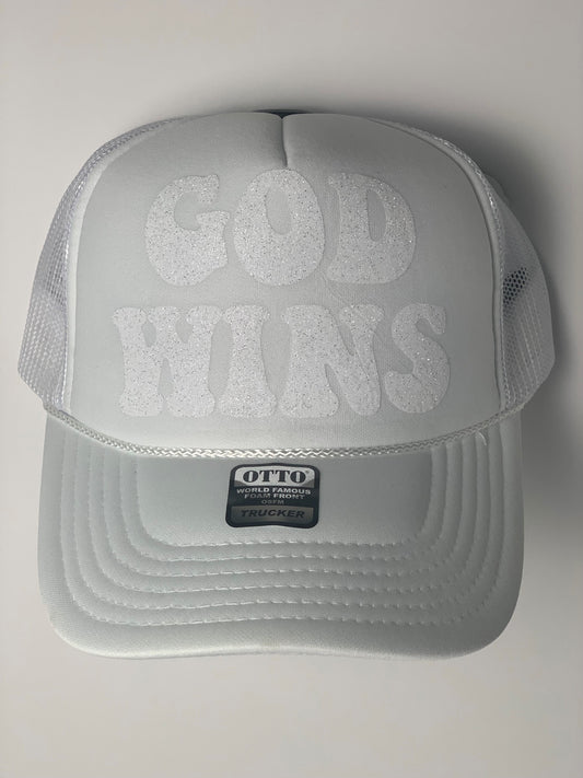 GOD WINS TRUCKER HAT