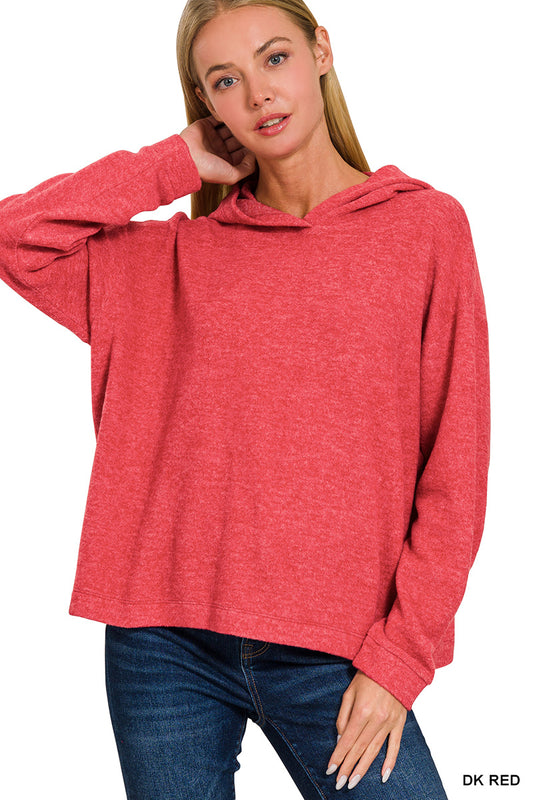 RED HOODED HACCI SWEATER