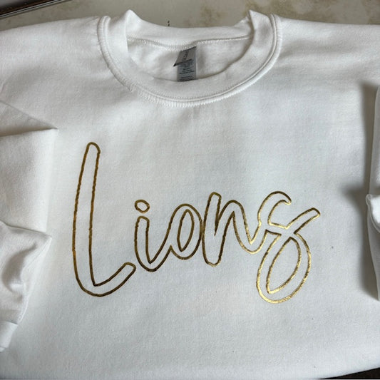 White Sweatshirt with State, City or Mascot