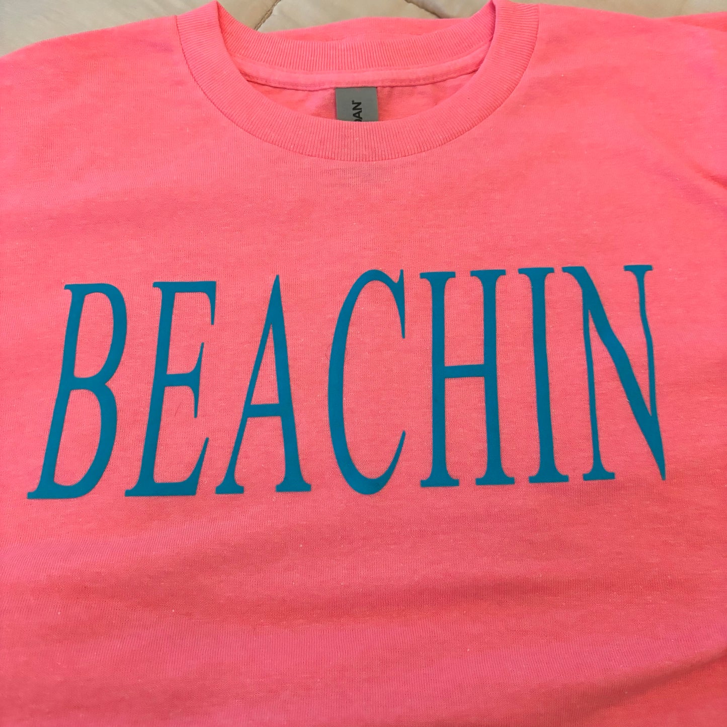 Neon Coral Beachin Tee