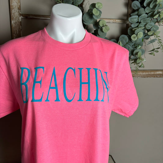 Neon Coral Beachin Tee