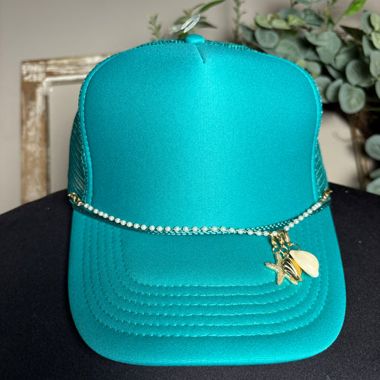 Teal Trucker with Sea Charms