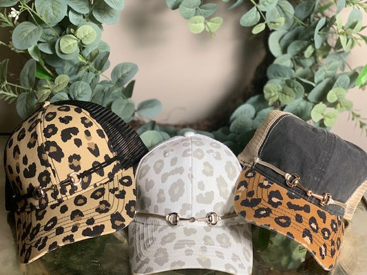 Leopard Buckle Detail Cap