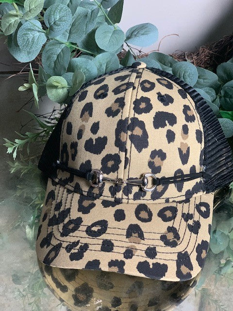 Leopard Buckle Detail Cap