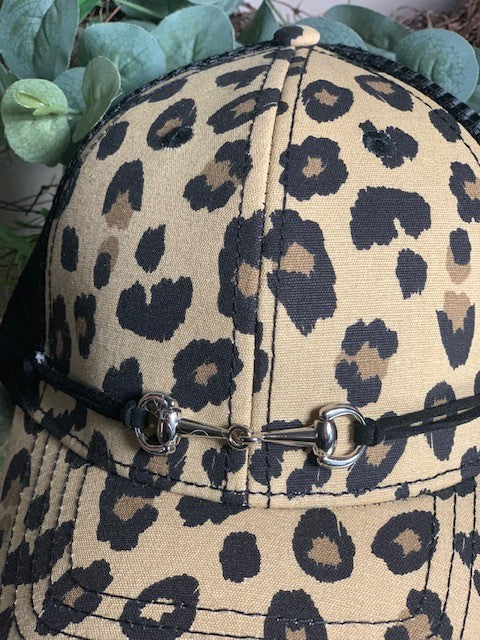 Leopard Buckle Detail Cap